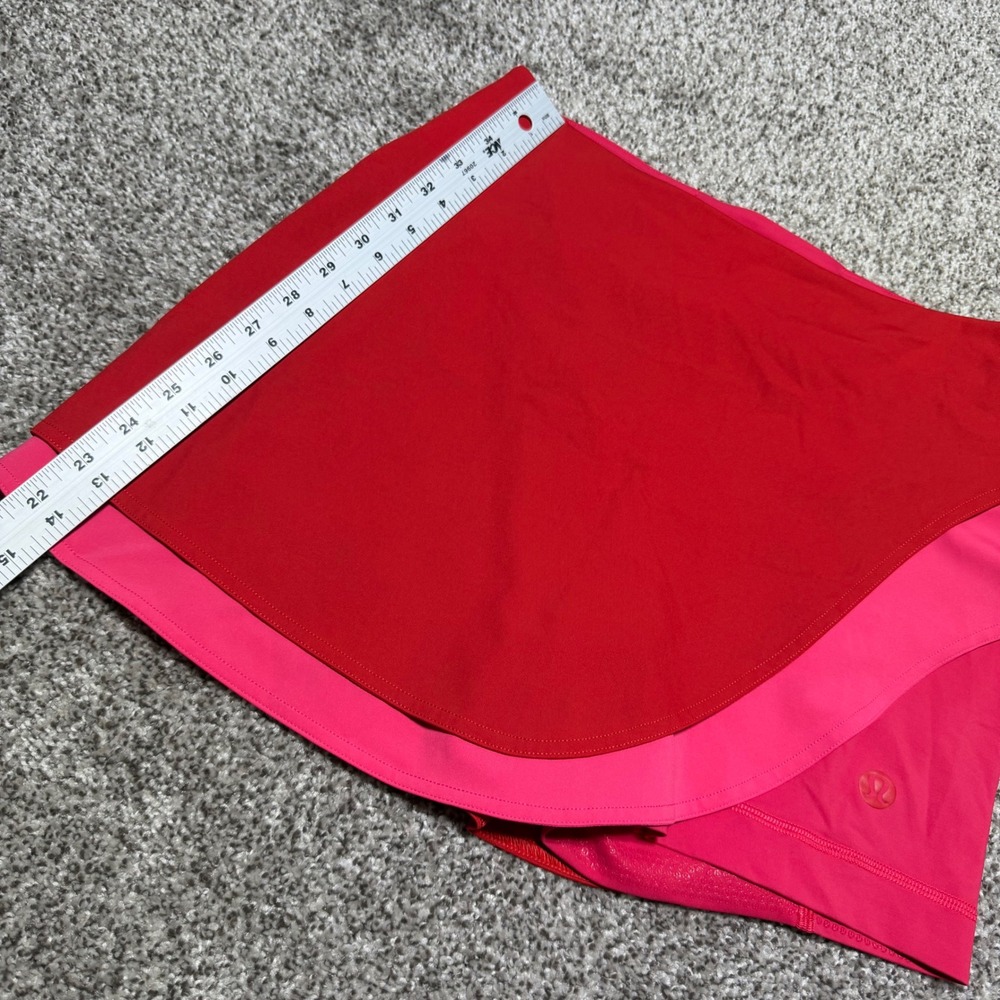 Lululemon Asymmetrical Layered High Rise Tennis Skirt 8 Red Pink W8AIRS Active - Picture 12 of 12